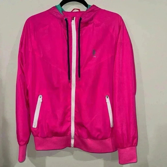 U.S Polo Assn Women’s Pink Windbreaker Size Large - Picture 1 of 11